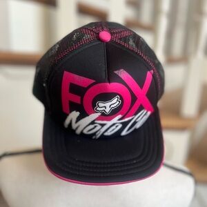 Y2K Fox Racing Hat Womens Snapback Strap Skateboarding Motocross BMX Dirt Bike